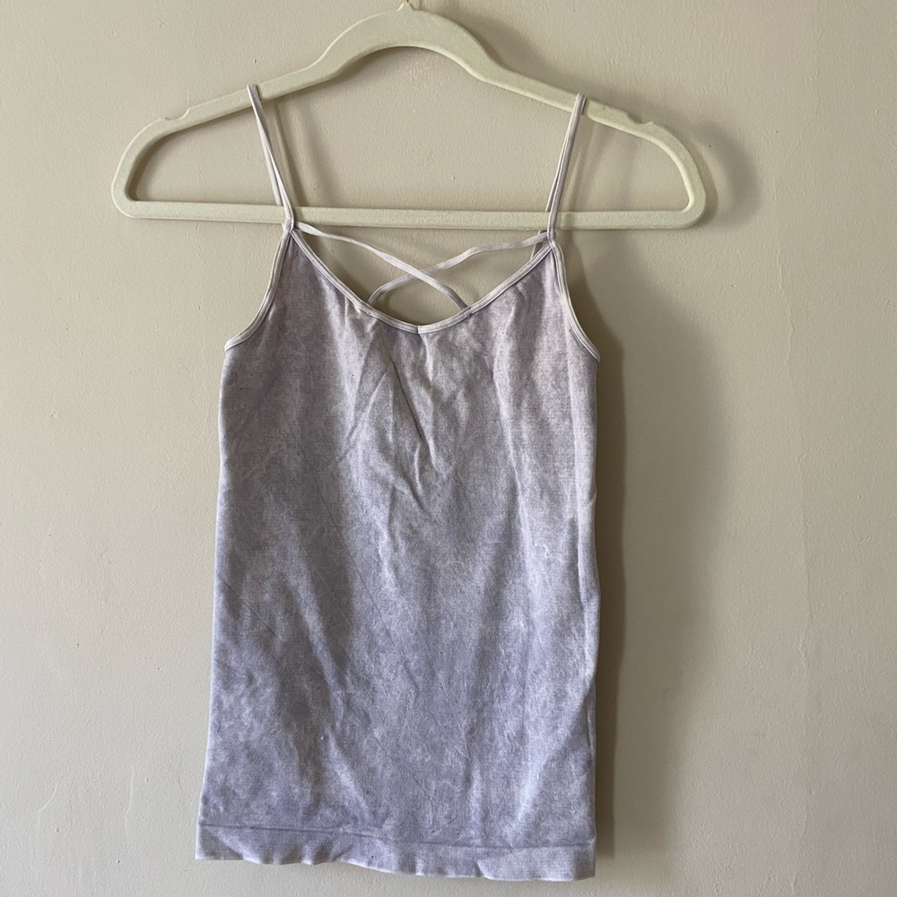 Grey acid wash tank top